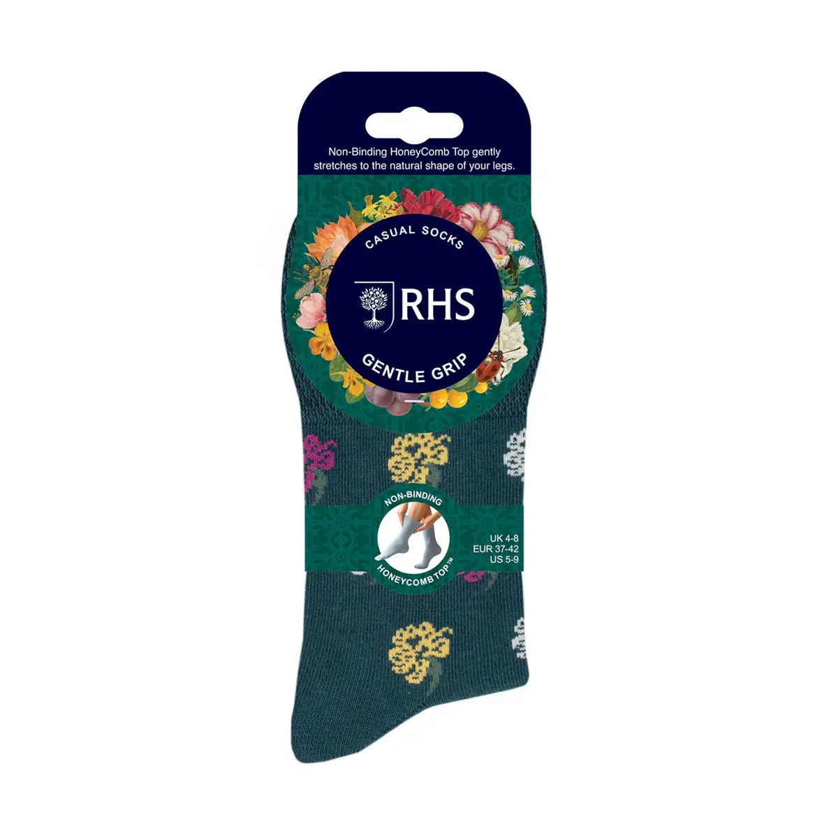 3 Pairs Ladies RHS Cotton Socks - Mixed Floral