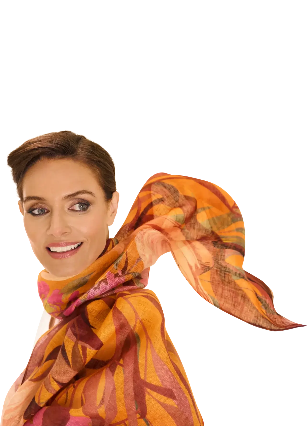 Powder Designs Linen/Cotton Scarf - Oriental Crane