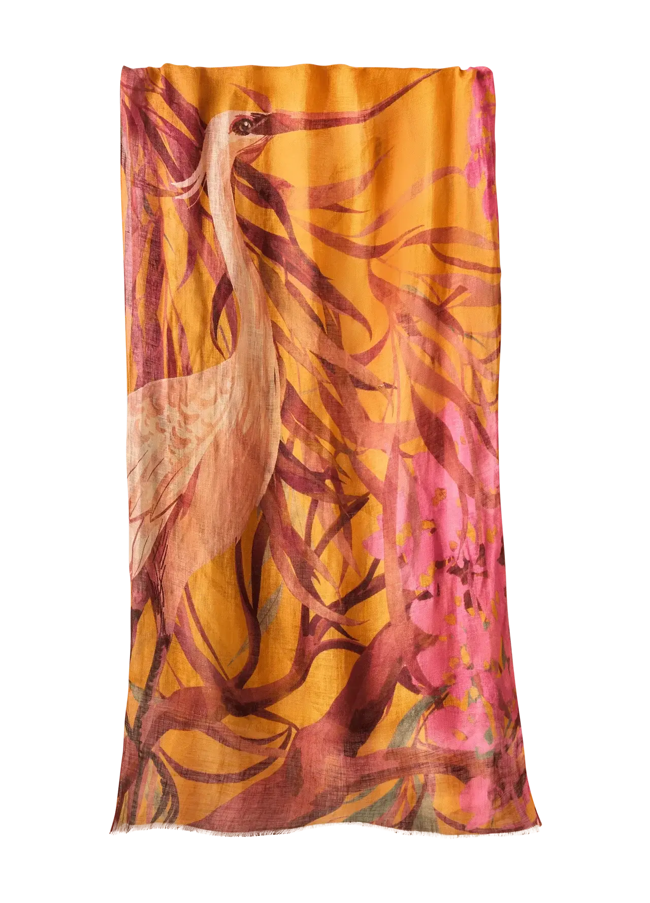 Powder Designs Linen/Cotton Scarf - Oriental Crane