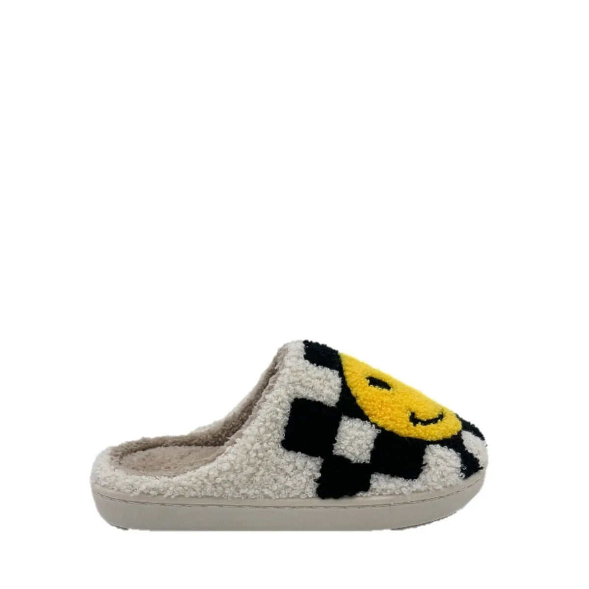 Ladies Borg Mule Happy Slippers