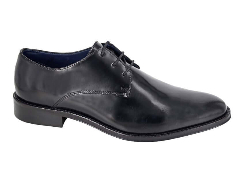 Mens Black Hi-Shine Leather Gibson Shoe