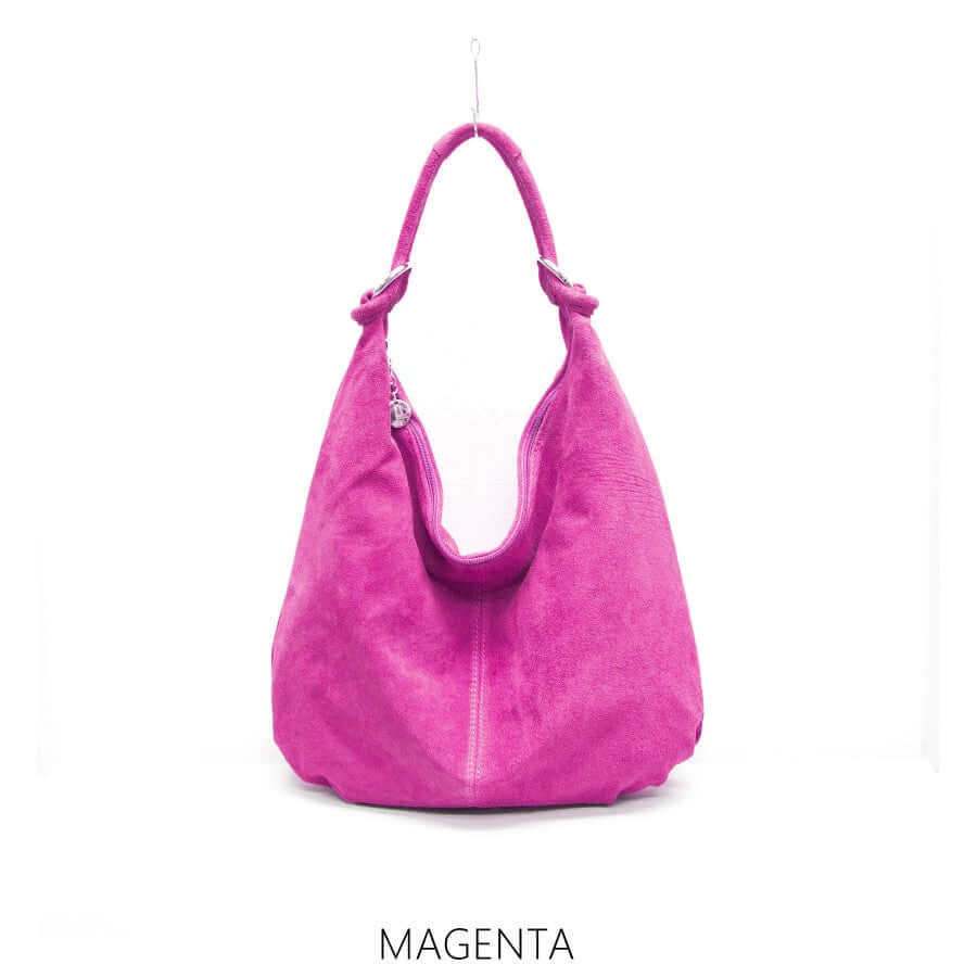 Real Suede Buckle Strap Detail Shoulder Bag