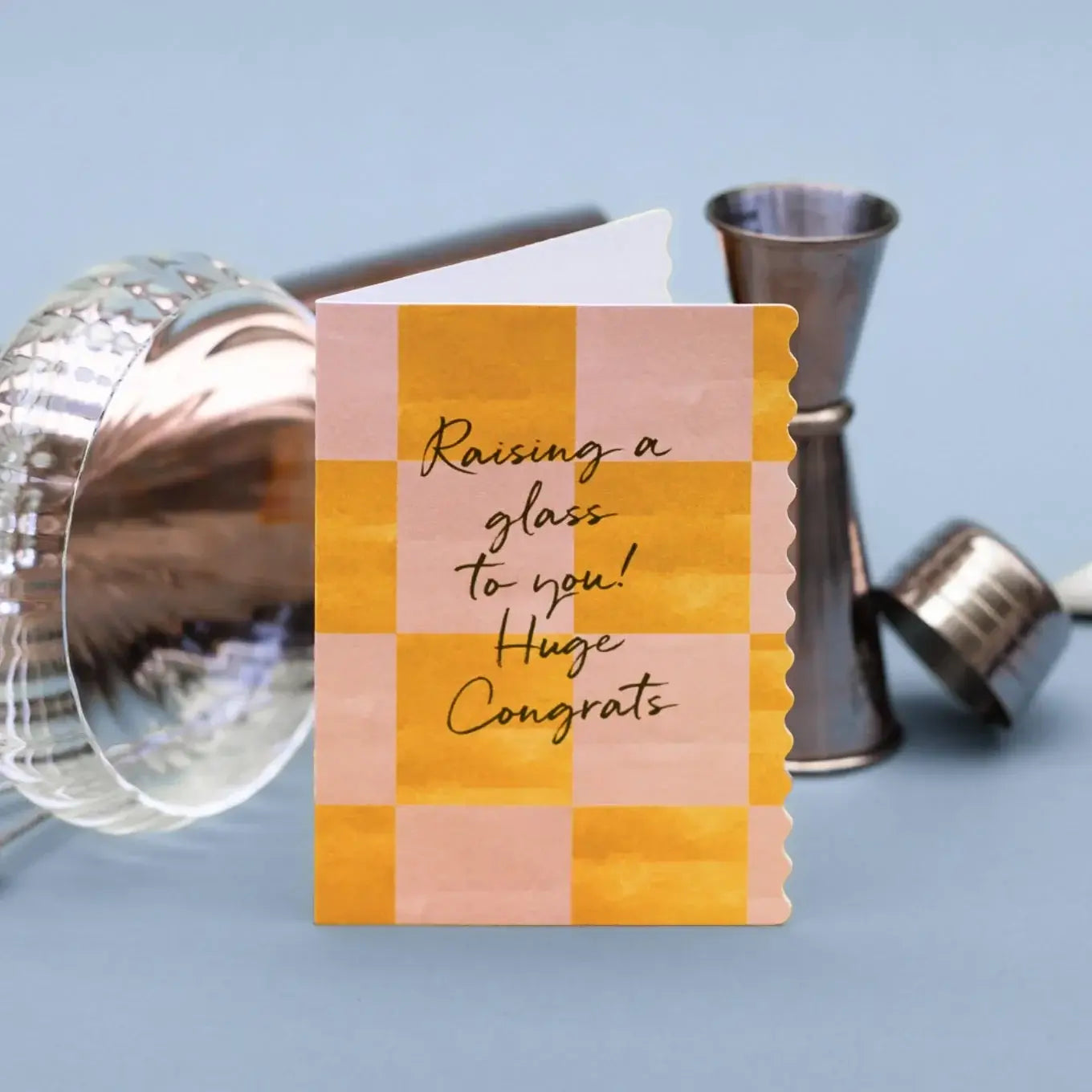 Raising a Glass to you! (Paloma & Spritz Checkerboard) Card