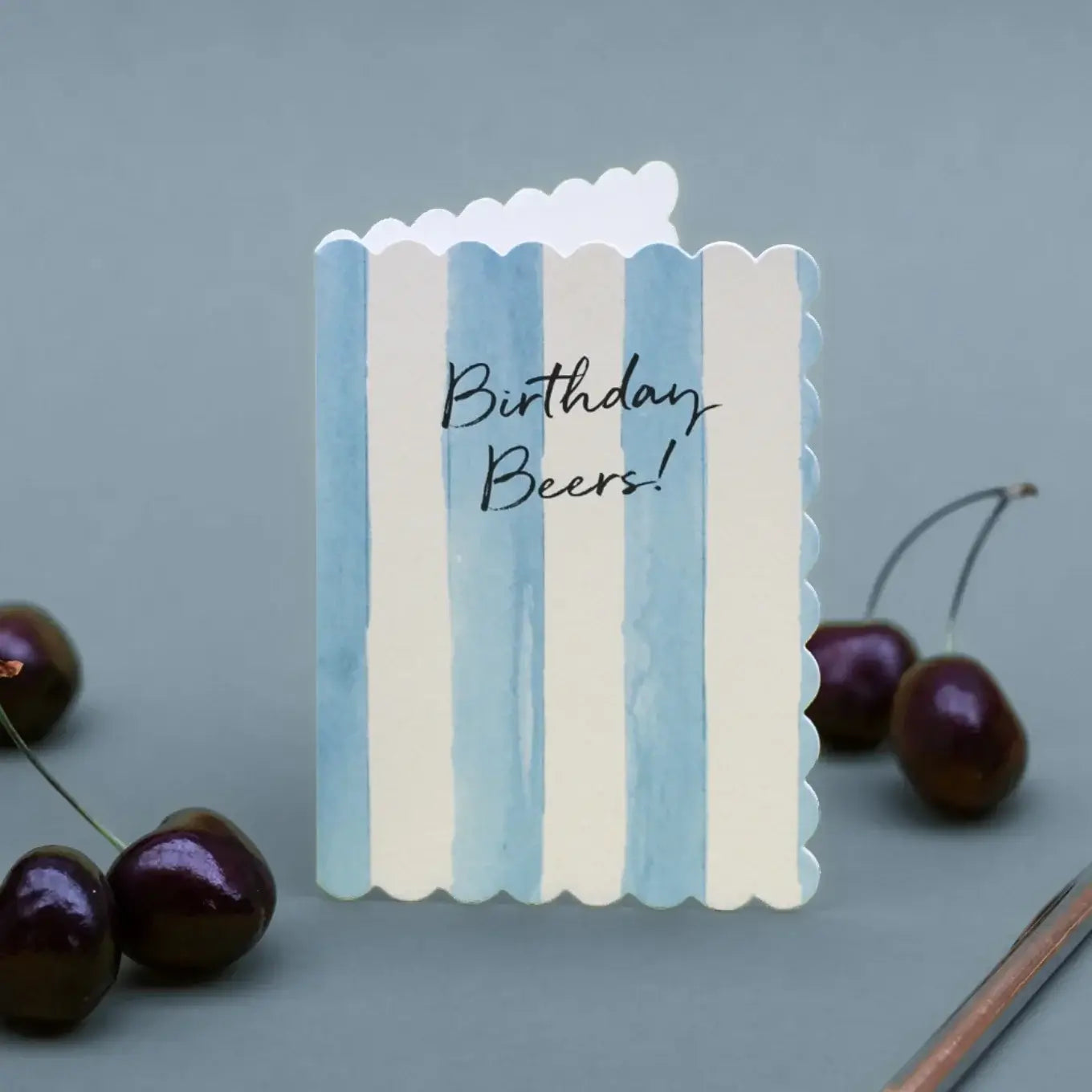 Birthday Beers (Blue Stripes) Card