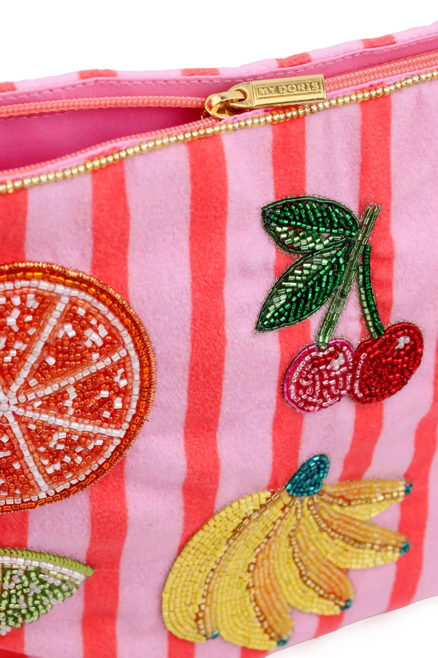 Multi Fruit Large Stripe Pouch Bag