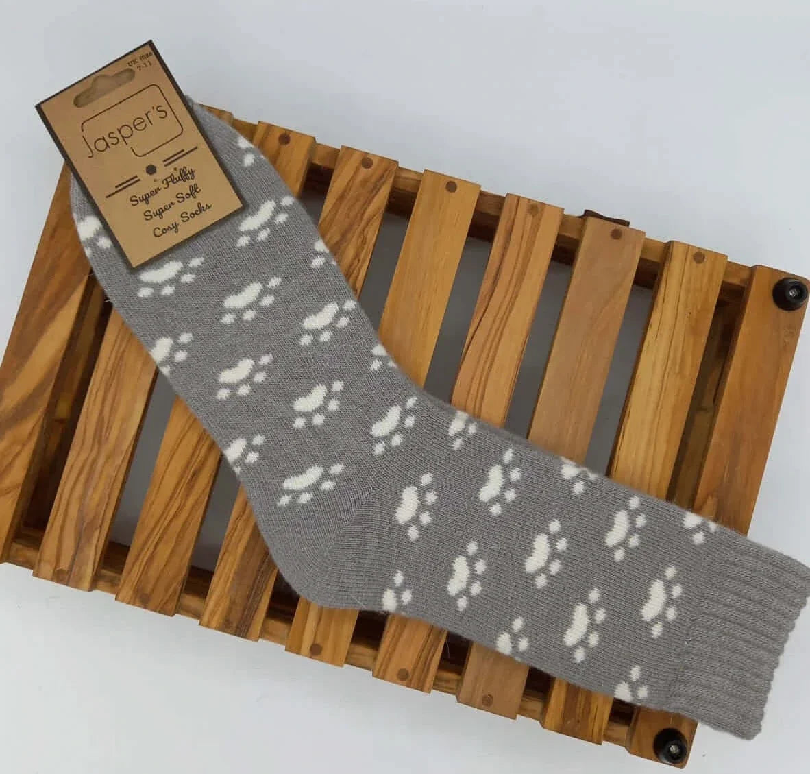 Jasper's - Men's Paw Print Rib Cosy Socks