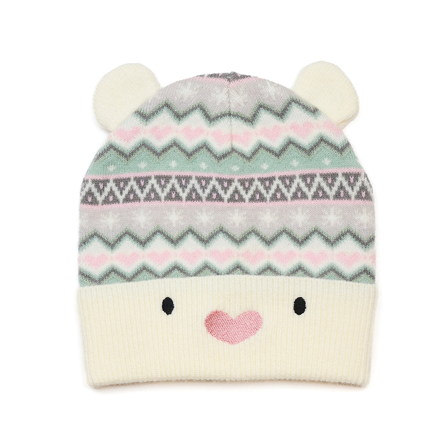 POM Cherie - Winter wonderland pastel polar bear hat