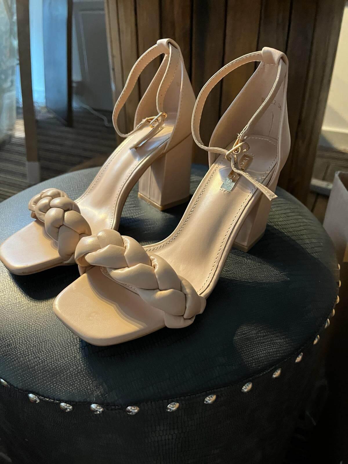 Block Heel Plaited Sandal - Sizes 3, 4, 5, 6 & 7