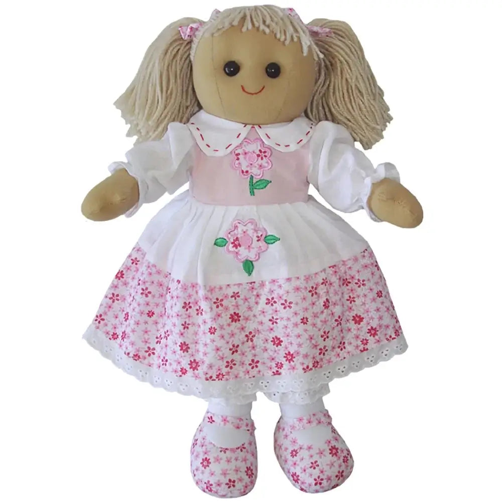 Pink Floral Rag Doll - 40cm