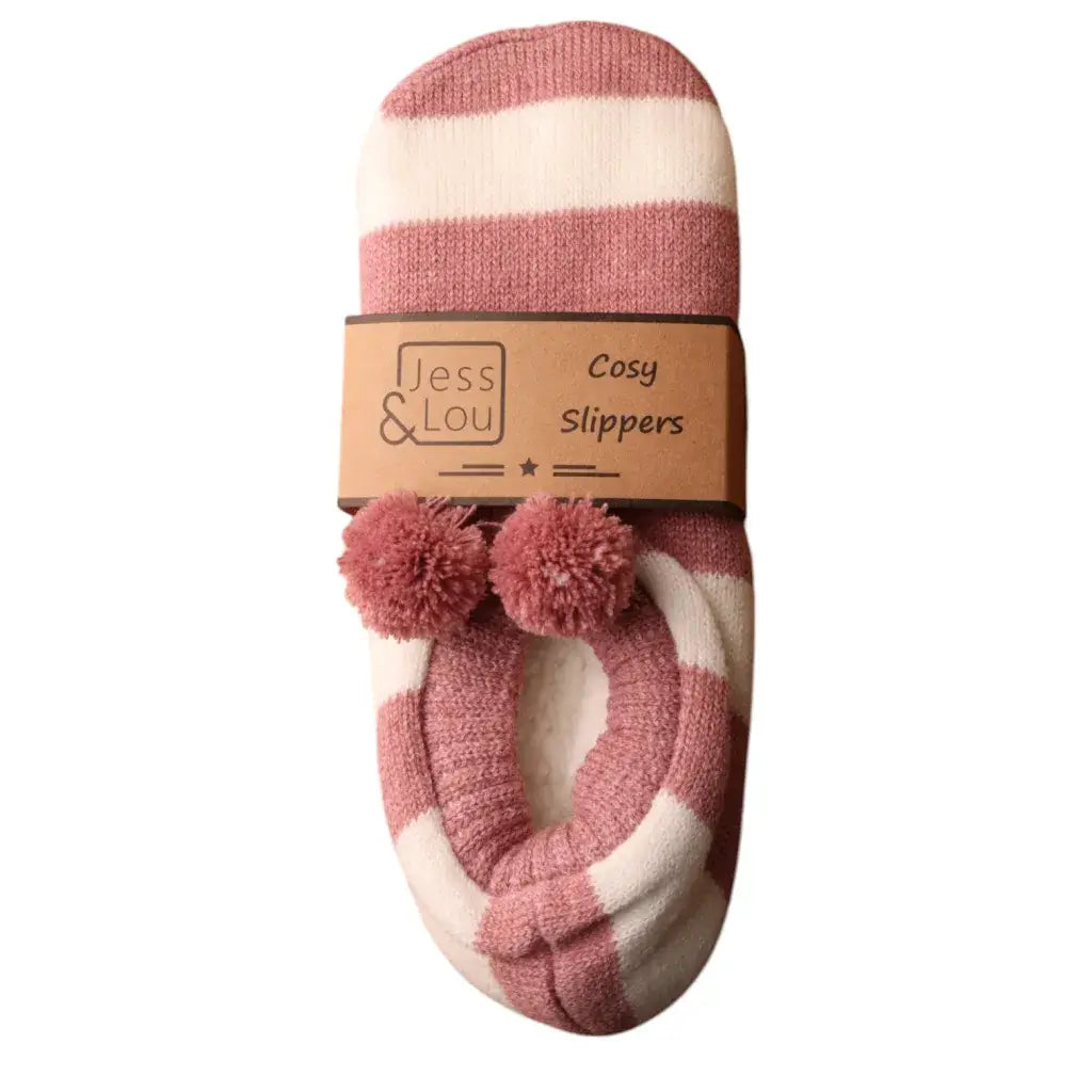 Jess & Lou - Stripe Super Cosy Slippers