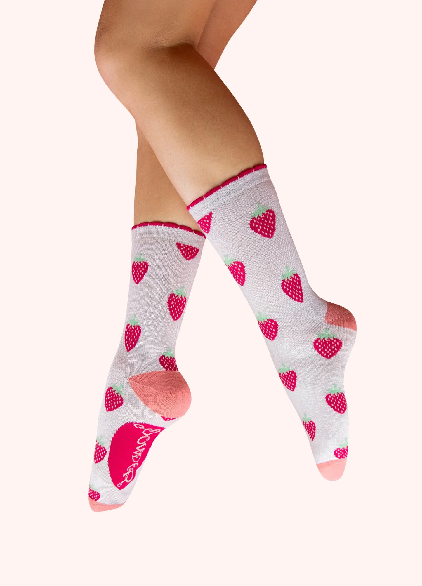 Powder Design Ladies Ankle Socks - Succulent Strawberries in Cream