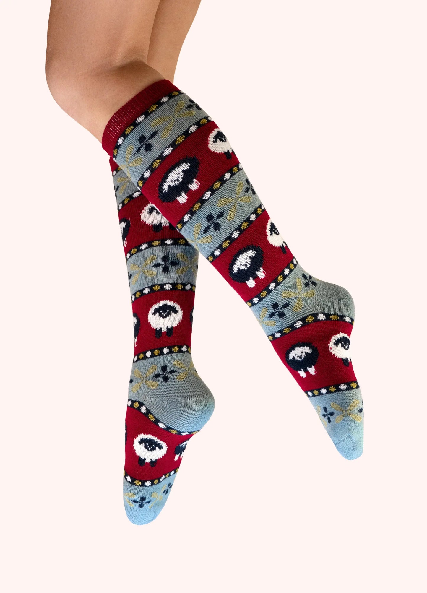 Powder Design Ladies Fair Isle Knee Socks - Sheep