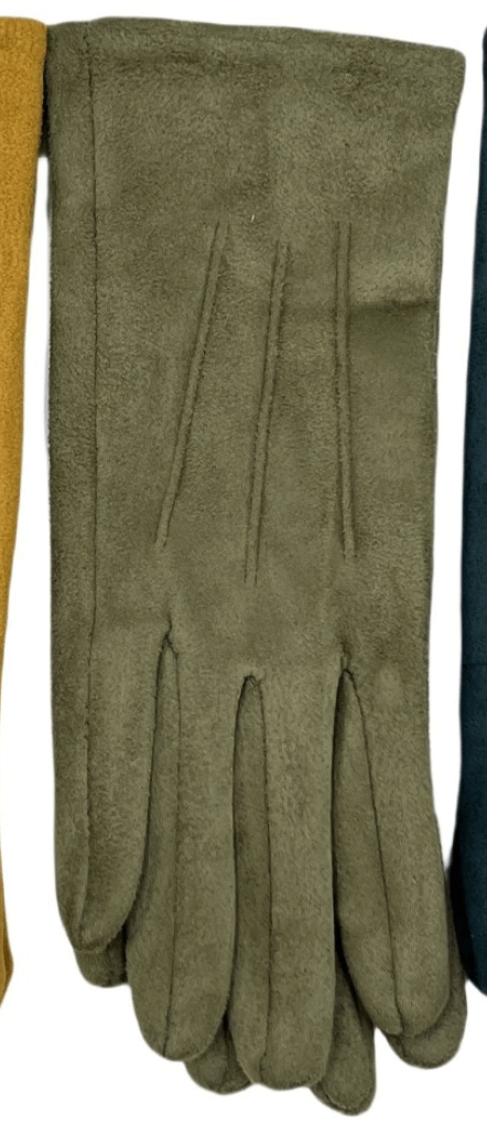 Faux Suede Streamline Neat Gloves