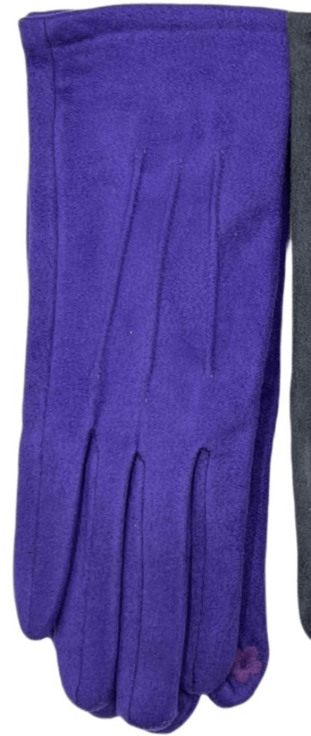 Faux Suede Streamline Neat Gloves