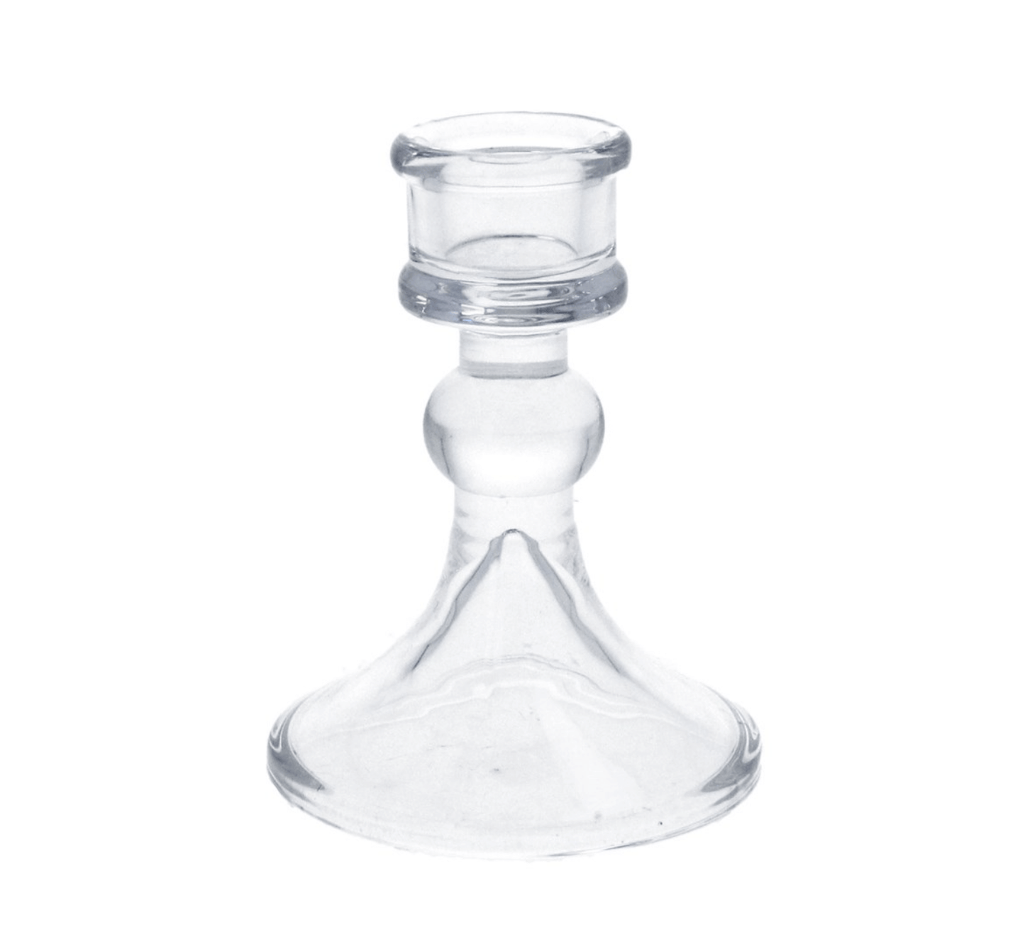 Clear Glass Ball Candlestick, Sml