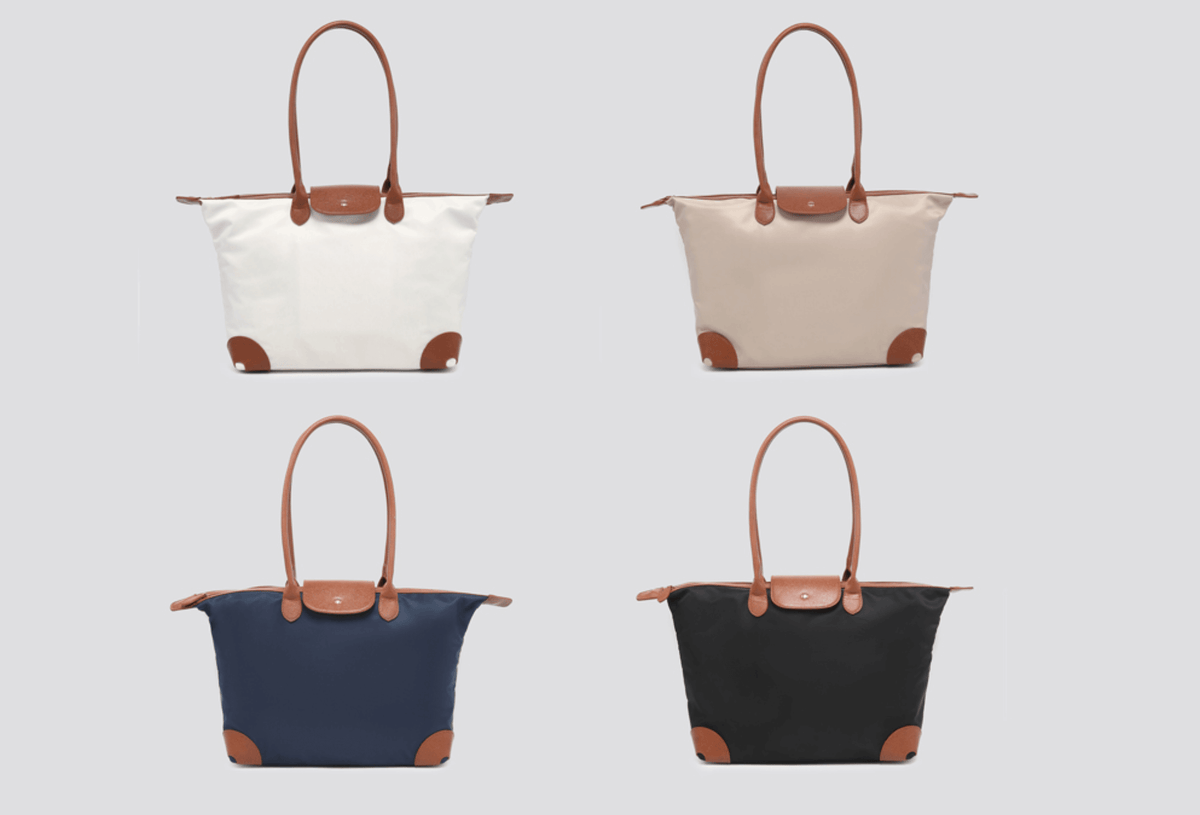 Nylon Snap Closure Shoulder Bag
