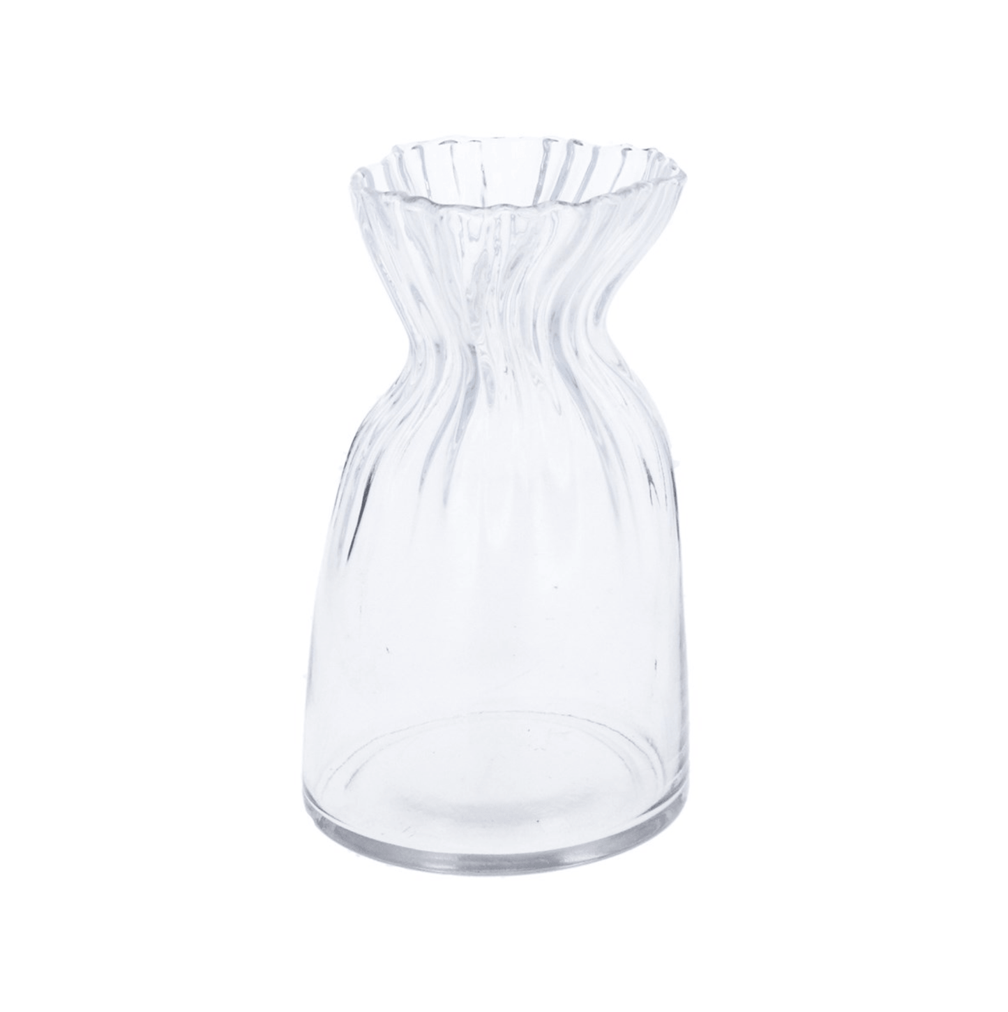 Clear Glass Scrunch Vase - Small 20.5cm