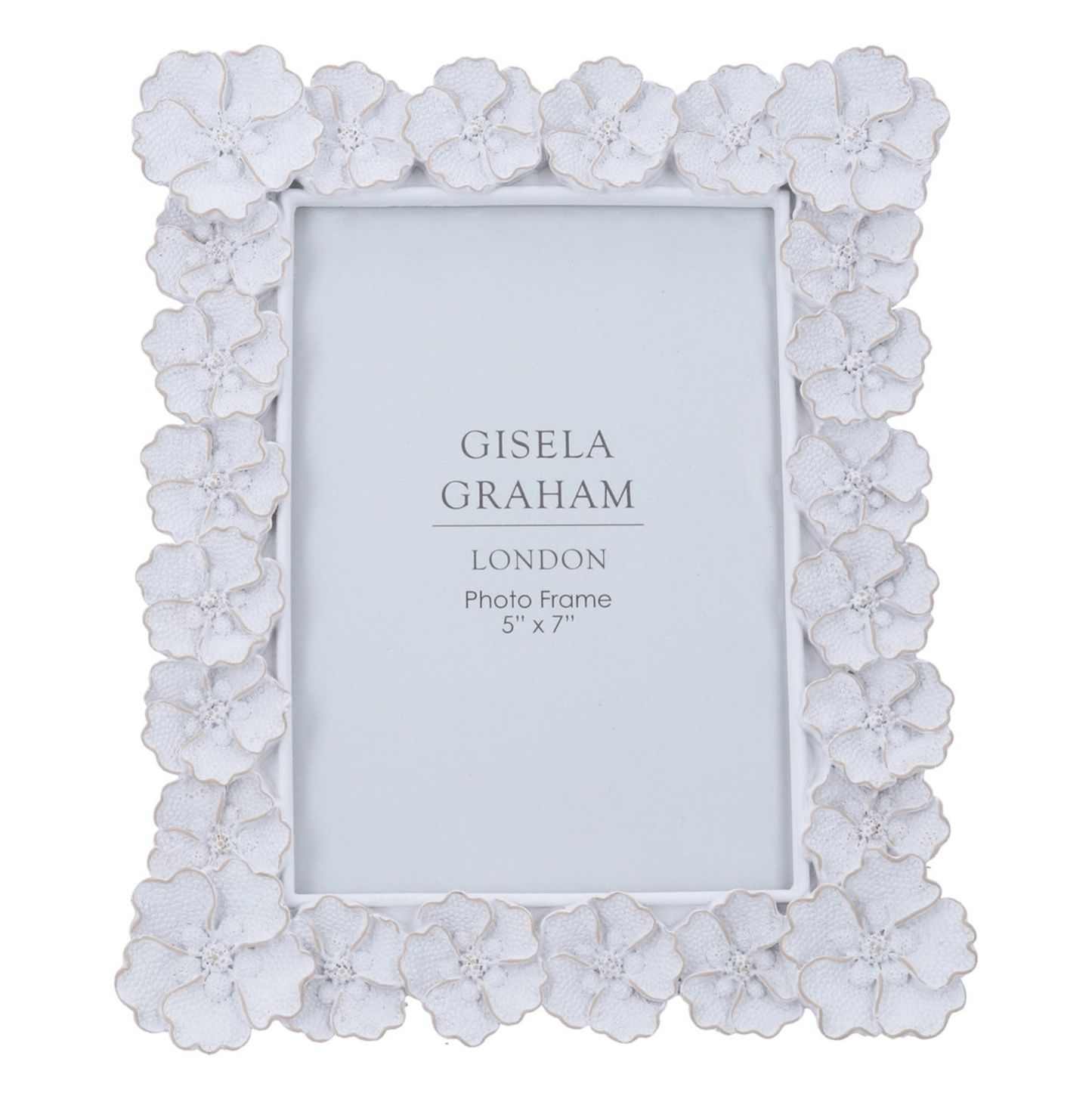 Resin Picture Frame (5"x7") 24cm - Antique White Anemone