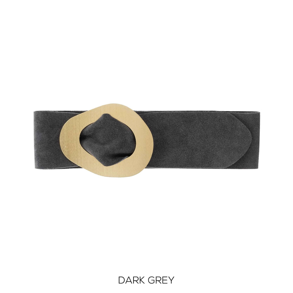Real Suede Leather 'cinch in' Gold Detail Belt