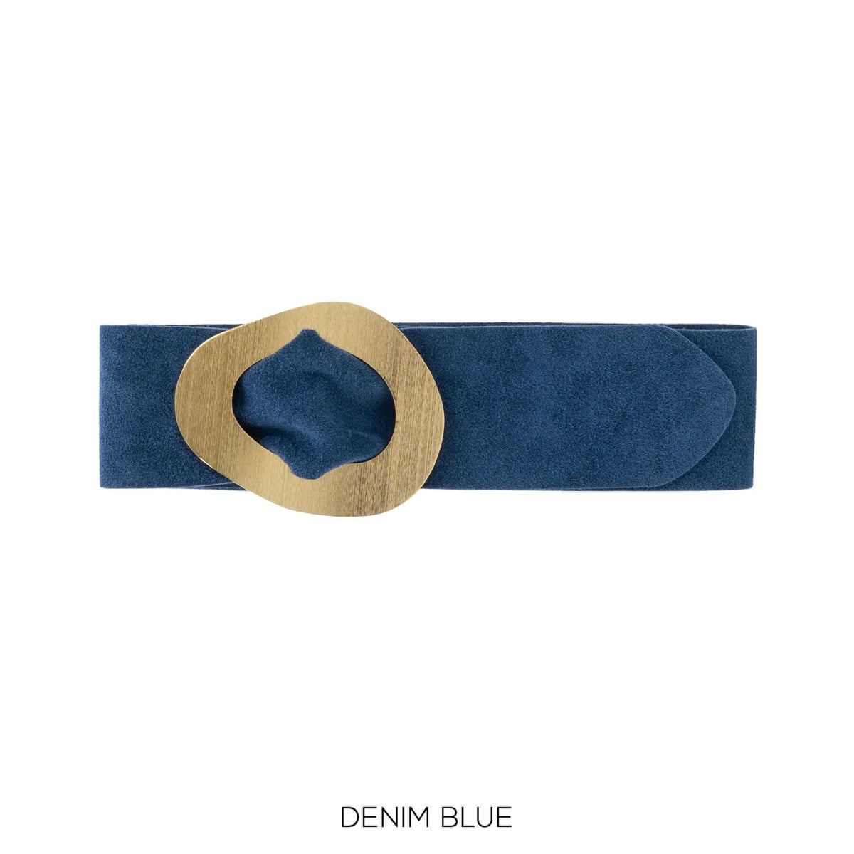 Real Suede Leather 'cinch in' Gold Detail Belt