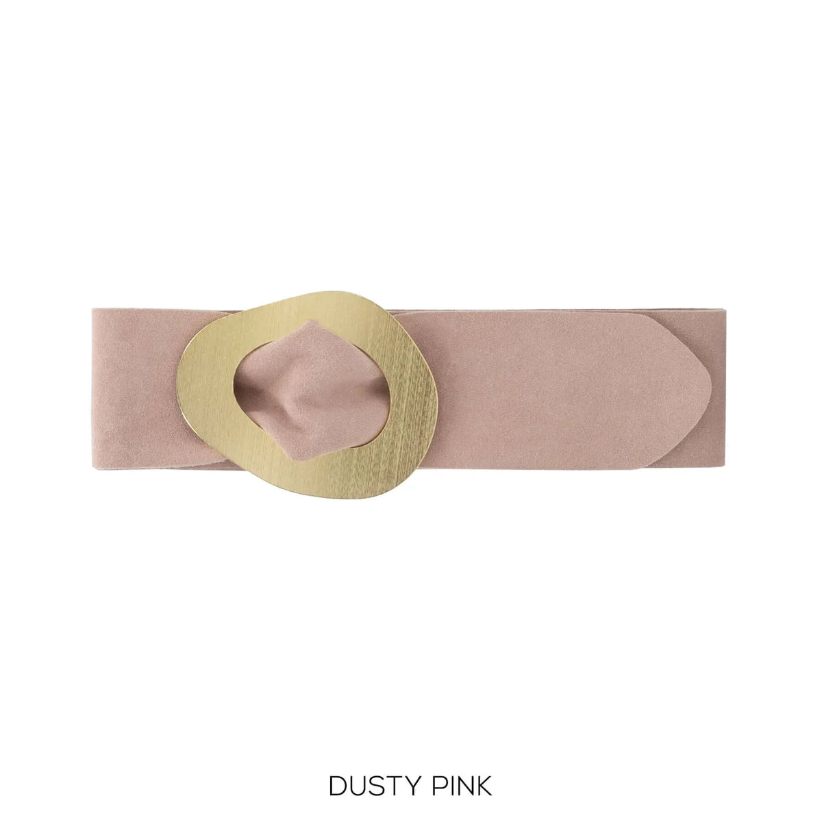 Real Suede Leather 'cinch in' Gold Detail Belt