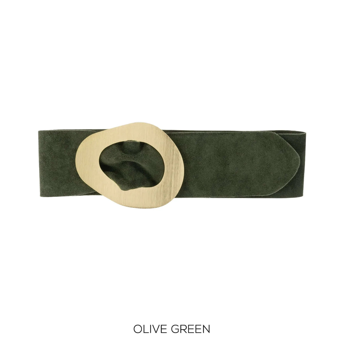 Real Suede Leather 'cinch in' Gold Detail Belt