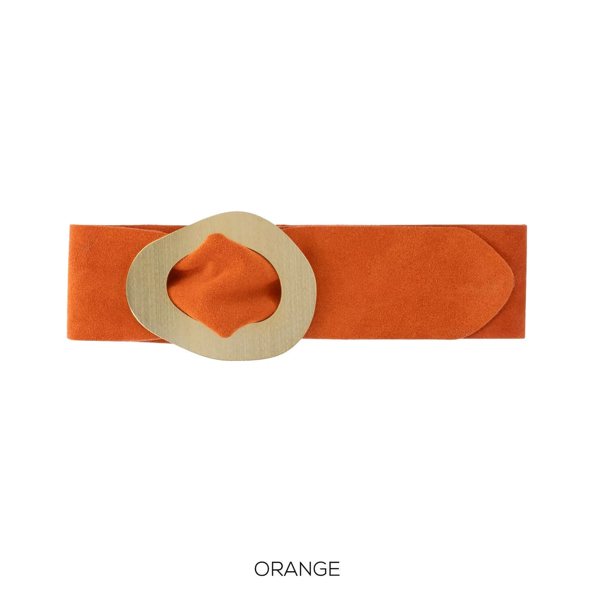 Real Suede Leather 'cinch in' Gold Detail Belt