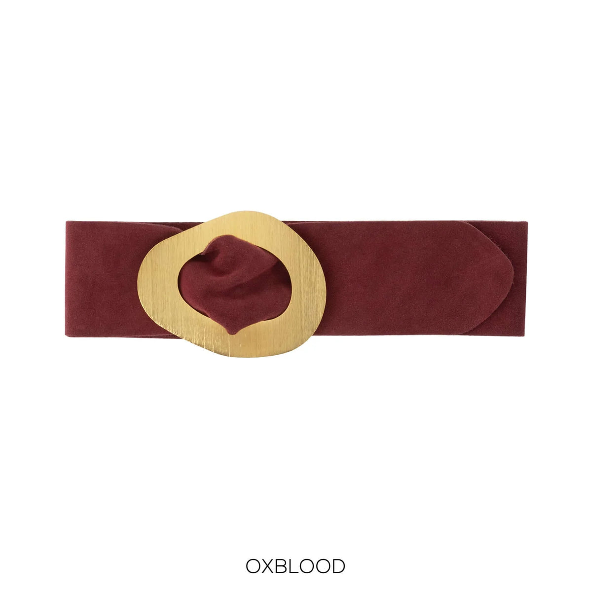 Real Suede Leather 'cinch in' Gold Detail Belt