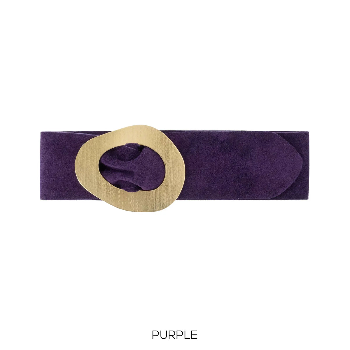 Real Suede Leather 'cinch in' Gold Detail Belt