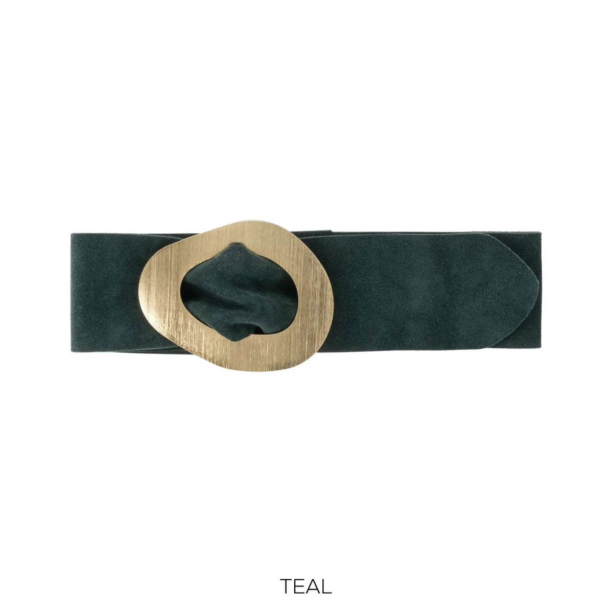 Real Suede Leather 'cinch in' Gold Detail Belt
