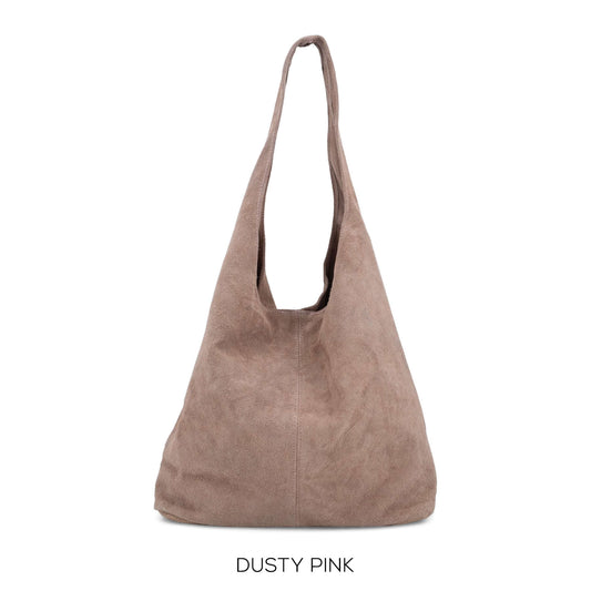 Real Suede Slouchy Hobo Bag