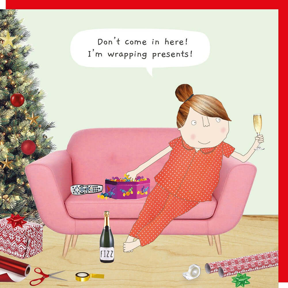 Wrapping Christmas Novelty Card