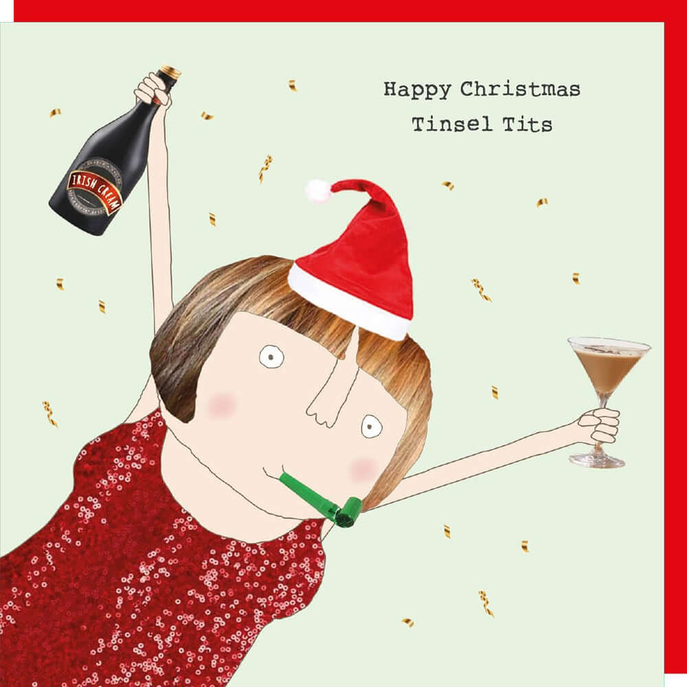 Tinsel Tits Novelty Christmas Card