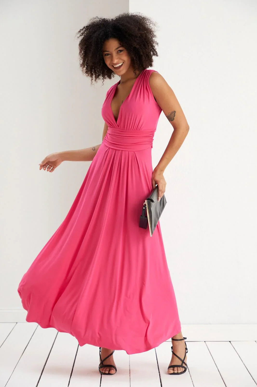 Summer V Neck Ladies Maxi Dress