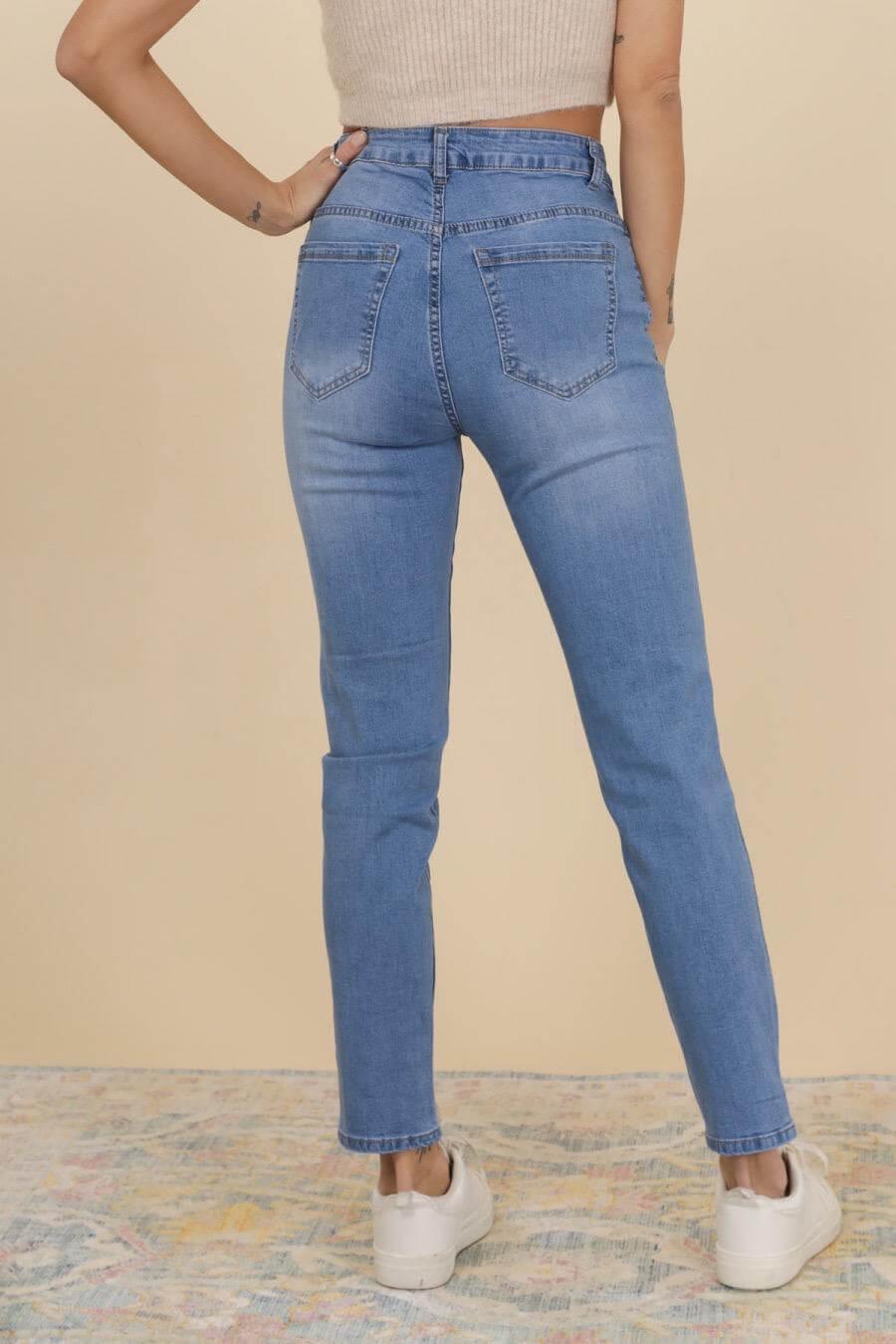Light Wash Straight Leg Jeans