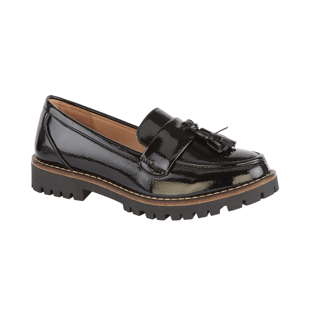 Shoes by Emma - Aurabelle Black Crinkle Patent Ladies Shoe