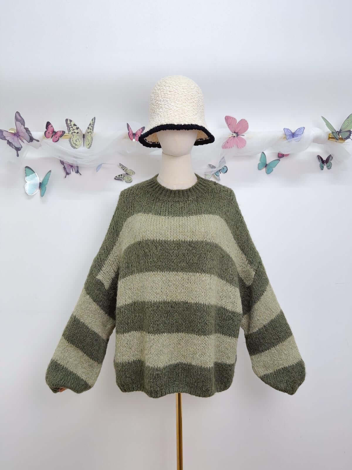 Leena Fluffy Block Stripe Jumper