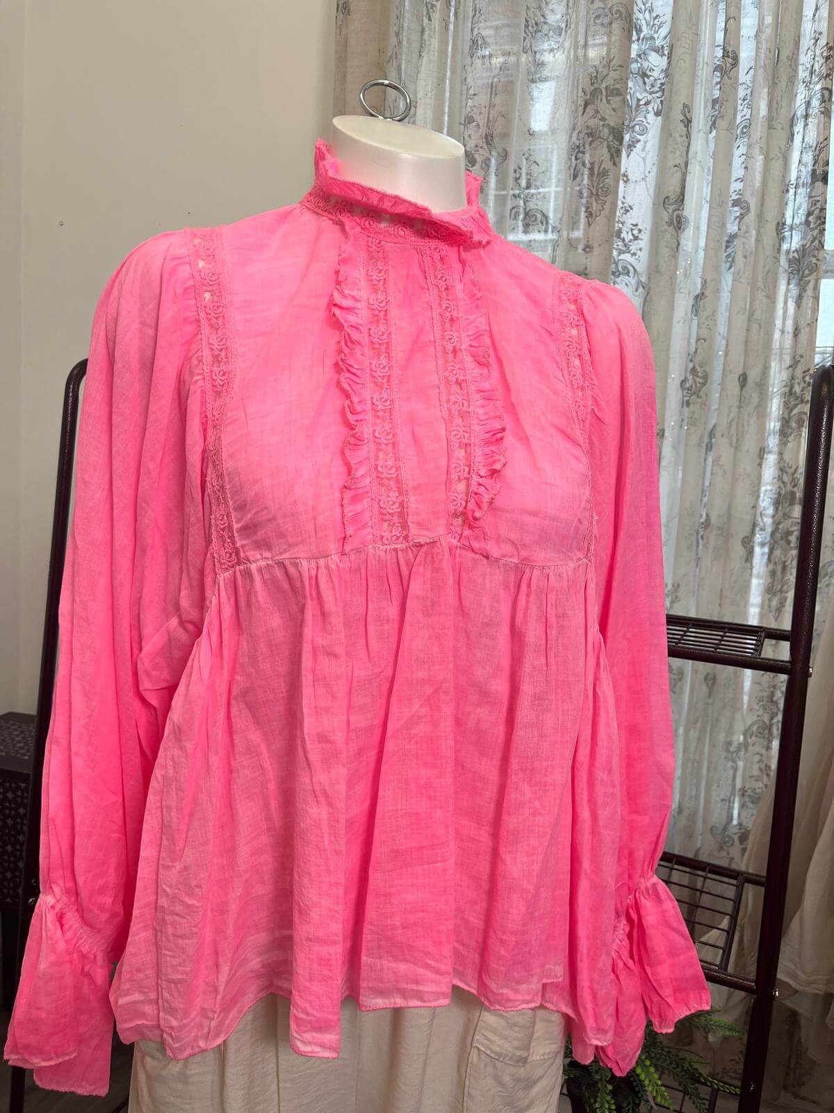 Ladies Boho Style Blouse Ballon Sleeve