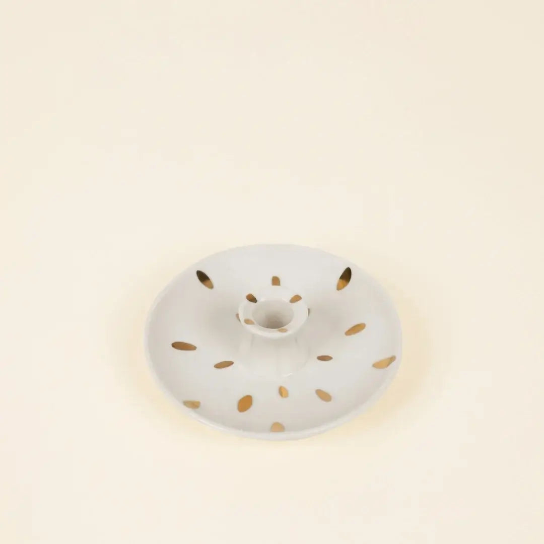 St Eval Artisan Candles - Gold Brushmarks 1/2" Candle Holder