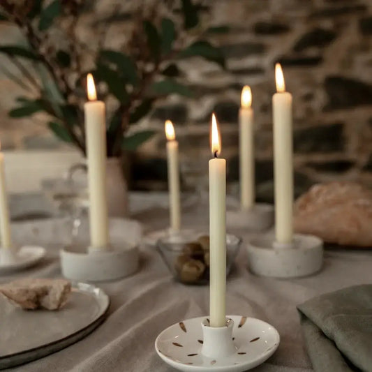 St Eval Artisan Candles - Gold Brushmarks 1/2" Candle Holder