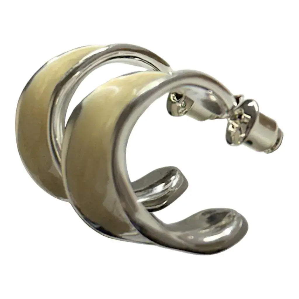 Jess & Lou - Chunky Hoop Pearlescent Earring White