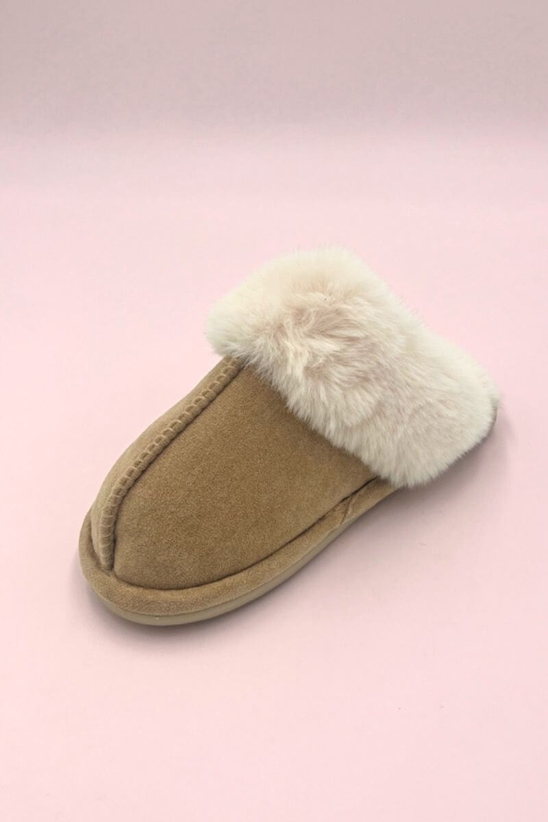 Ladies Faux Fur Lined Mule - 3 colours