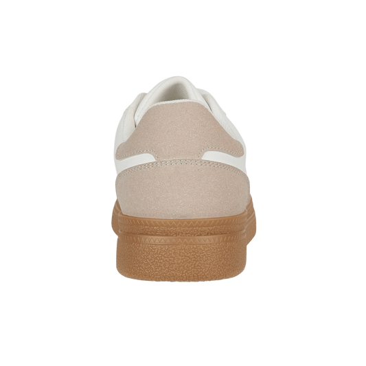Jet Lace Up Ladies Fashion Trainer - White/Khaki