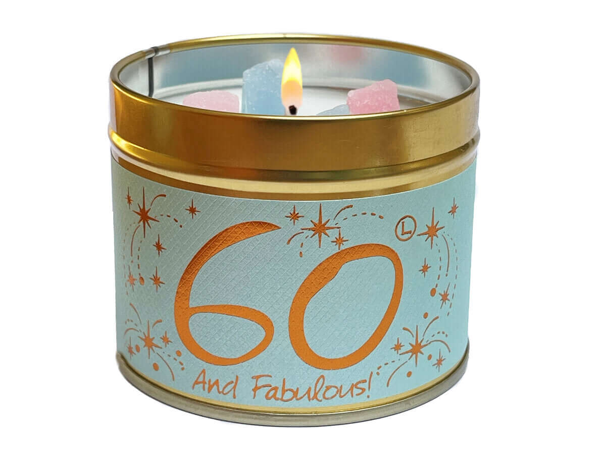 Lily Flame Happy Birthday 60th Scented Candle Tin
