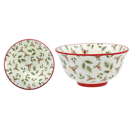 Christmas Holly Leaf Ceramic Bowl Small