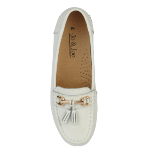 Nautical Real Leather Loafer - White