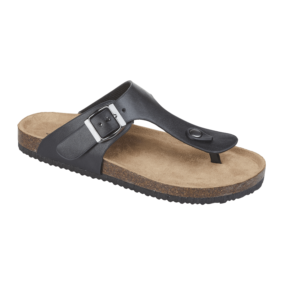 Turin Toe Post Mule Sandal - Black