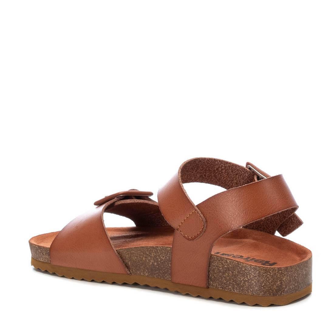Refresh Camel Faux Leather Twin Buckle Sandal
