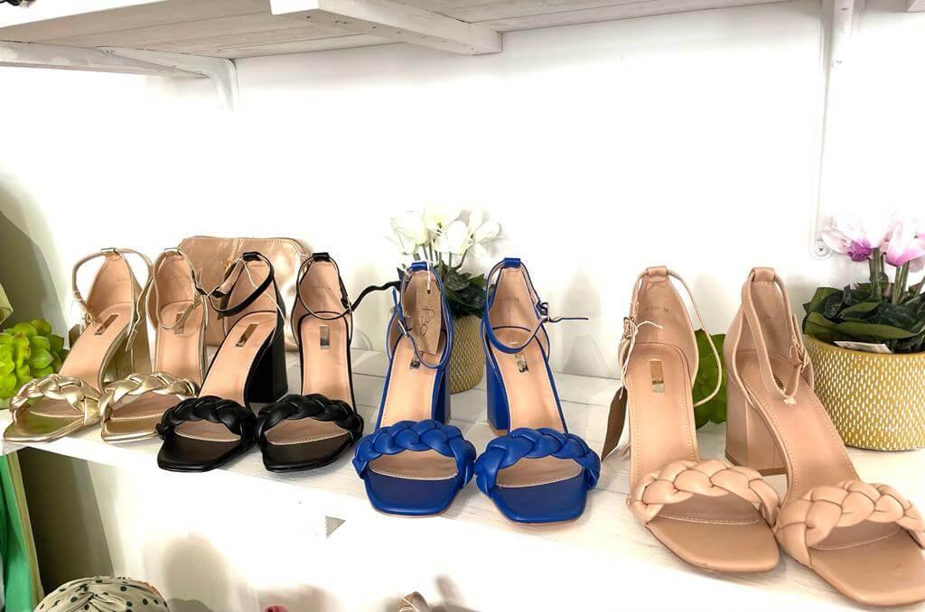 Block Heel Platted Sandal