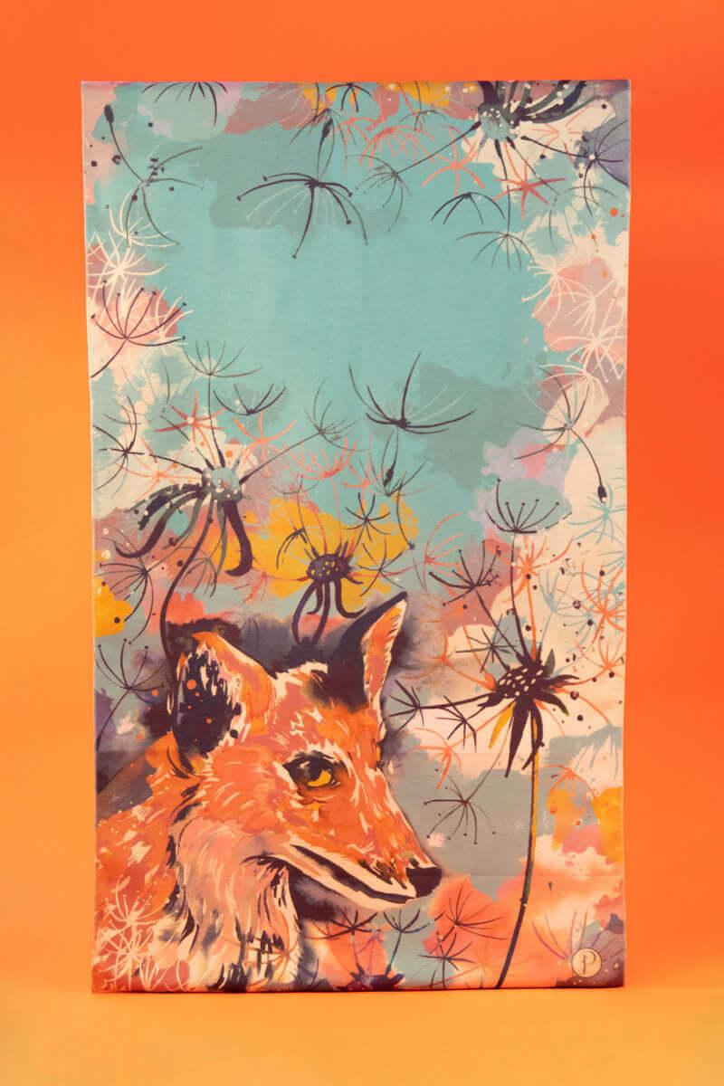 Powder Luxurious Fox Print Scarf